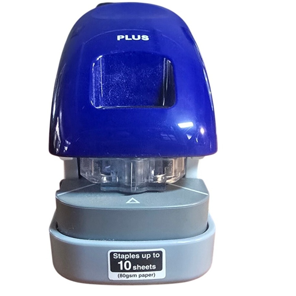 PLUS‎ SL-112A Staple-Free Stapler Blue White 10 Sheet Capacity Paper Clincher